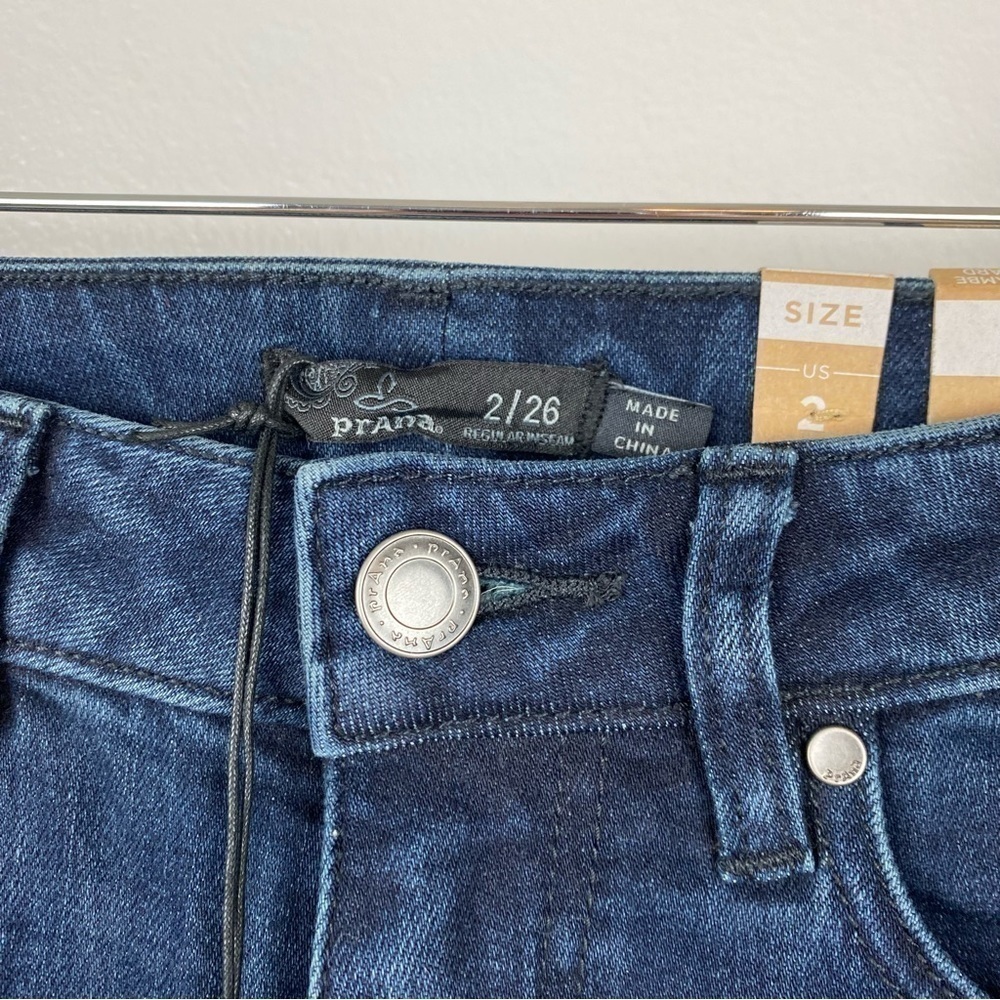 Prana Sienna Stretch Skinny Jeans Deep Blue Organic Cotton Size 2/26 NWT - Picture 8 of 9